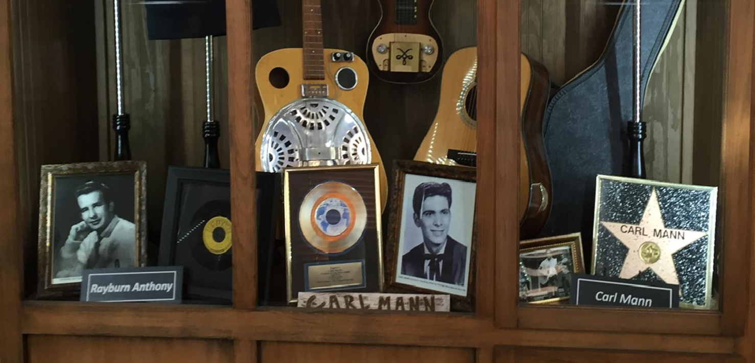 A display case of Elvis memorabilia