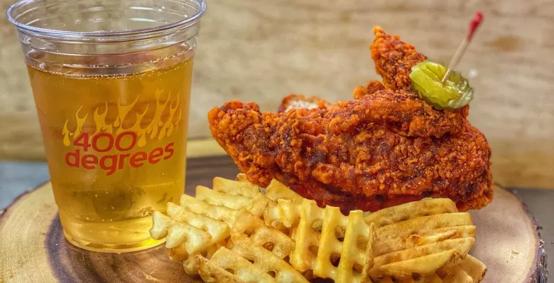 Hot chicken from 400 Degrees in Nashville TN