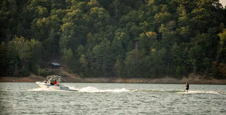 Wakeboarder on South Holston Lake in Bristol TN