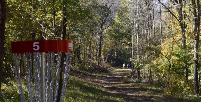 Disc golf trail at Rotary Park in Clarksville TN