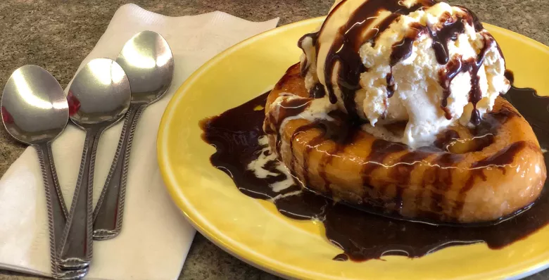 Fried honeybun at Greenback Diner.