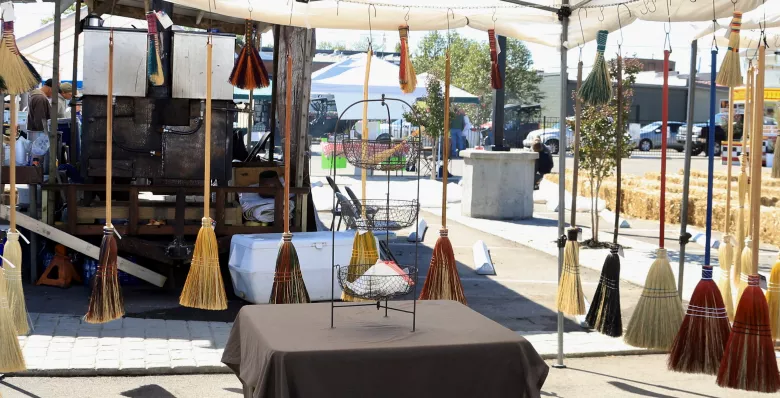 Brooms for sale at the Oktoberfest Heritage Festival, Hohenwald TN