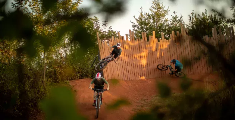 Mountain bikers at Baker Creek Preserve in Knoxville TN