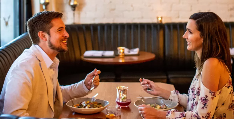 A couple dines at the Oliver Royale in Knoxville, TN