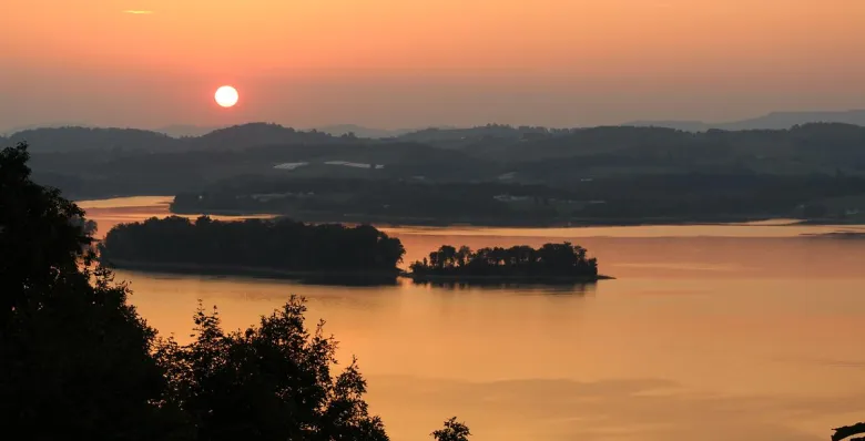 Sunset across Panther Creek State Park in Morristown, TN