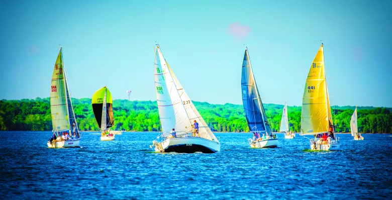 Sailboats on Percy Priest Lake, Tennessee