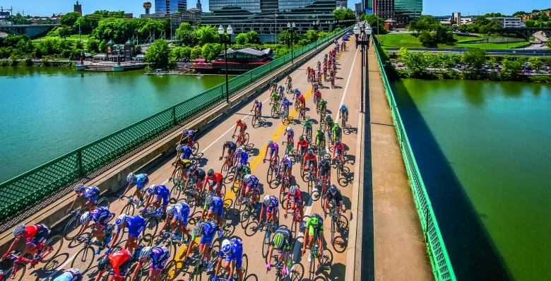 Cyclists in Knoxville TN during the USA Cycling Trials