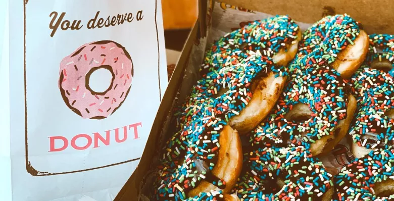 Sprinkled donuts from Gibson's Donuts in Memphis.