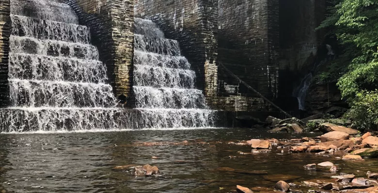 The dam in Cumberland Mountain State Park, TN