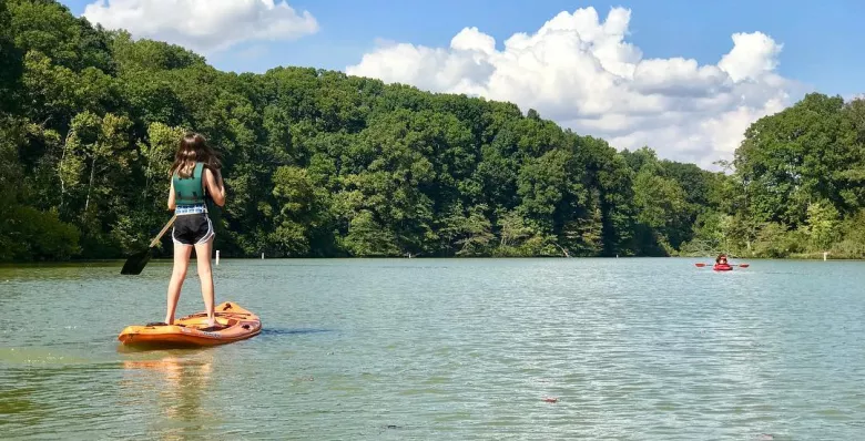 Paddleboard on Fort Pillow Lake at Fort Pillow State Park in Henning TN