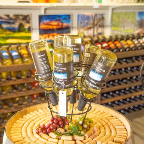 Bottles on display at Tennessee Valley Winery