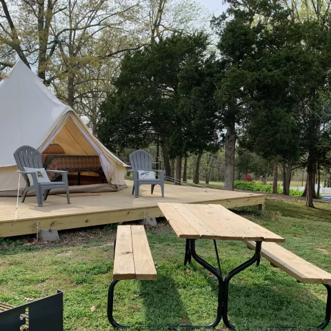 Cabins, yurts and RV spots to enjoy nature.