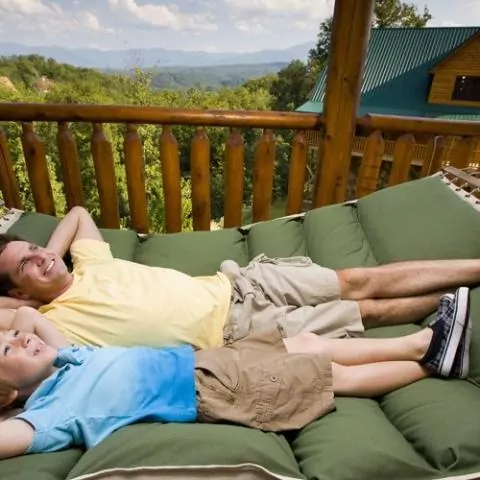 Guests relaxing on the cabin desk